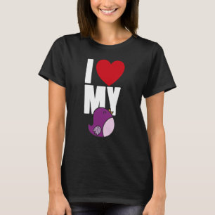 I Love Heart My Bird Purple Teams Men Women Girls T-Shirt
