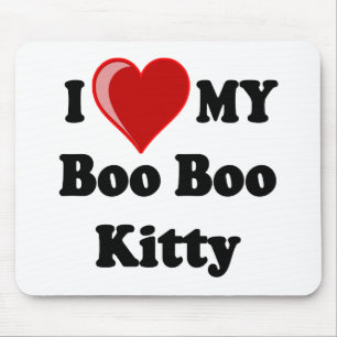 I Love (Heart) My Boo Boo Kitty Cat Mouse Pad