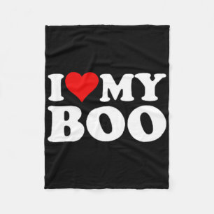 I Love Heart My Boo Bybe Bye Boyfriend Girlfriend Fleece Blanket