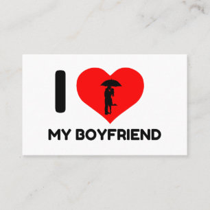 I LOVE HEART MY BOYFRIEND BUSINESS CARD