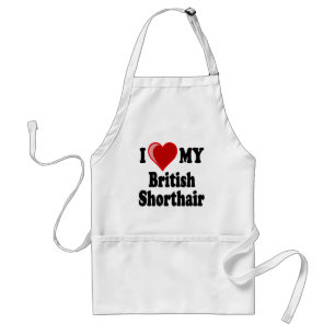 I Love (Heart) My British Shorthair Cat Standard Apron