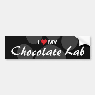 I Love (Heart) My Chocolate Lab Bumper Sticker