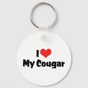 I Love Heart My Cougar Key Ring