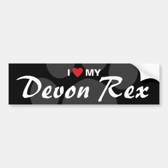 I Love (Heart) My Devon Rex Bumper Sticker (Front)