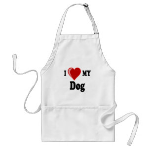 I Love (Heart) My Dog Standard Apron