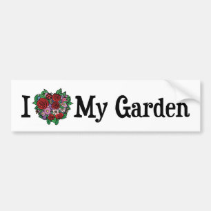 I Love Heart My Garden - Flower Vegetable Garden Bumper Sticker