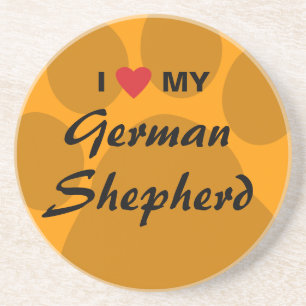 I Love (Heart) My German Shepherd Coaster