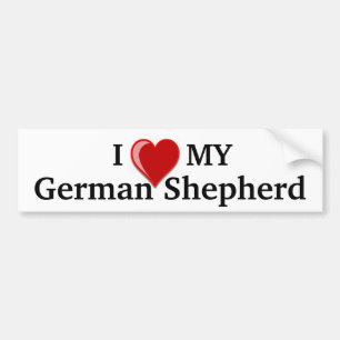 I Love (Heart) My German Shepherd Dog Bumper Sticker