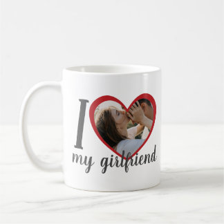 I love heart my girlfriend custom photo coffee mug