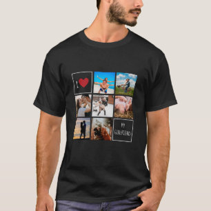 I love heart my girlfriend photo collage couples  T-Shirt