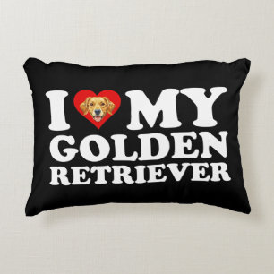 I Love (Heart) My Golden Retriever Decorative Cushion