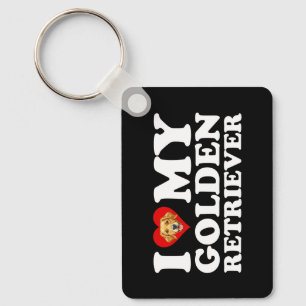 I Love (Heart) My Golden Retriever Key Ring