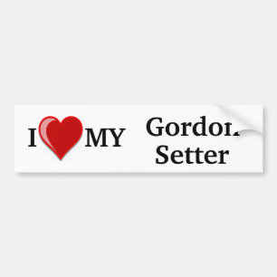 I Love (Heart) My Gordon Setter Dog Bumper Sticker