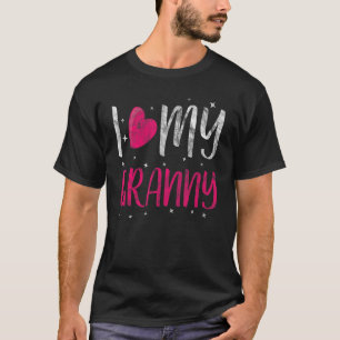 I Love Heart My Granny Grandson Granddaughter T-Shirt