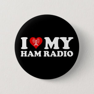 I Love (Heart) My Ham Radio 6 Cm Round Badge