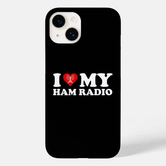 I Love (Heart) My Ham Radio Case-Mate iPhone Case (Back)