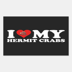 I Love (Heart) My Hermit Crabs Rectangular Sticker