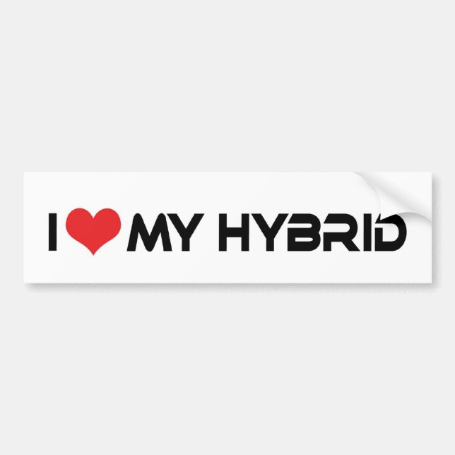 I Love Heart My Hybrid - Electric Car Lover Bumper Sticker (Front)