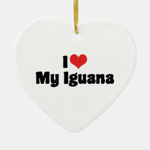 I Love Heart My Iguana - Lizard Lover Ceramic Ornament