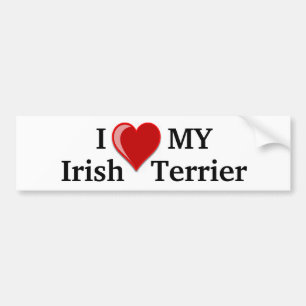 I Love (Heart) My Irish Terrier Dog Bumper Sticker