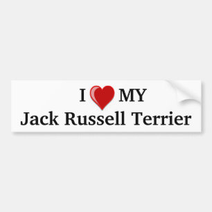 I Love (Heart) My Jack Russell Terrier Dog Bumper Sticker
