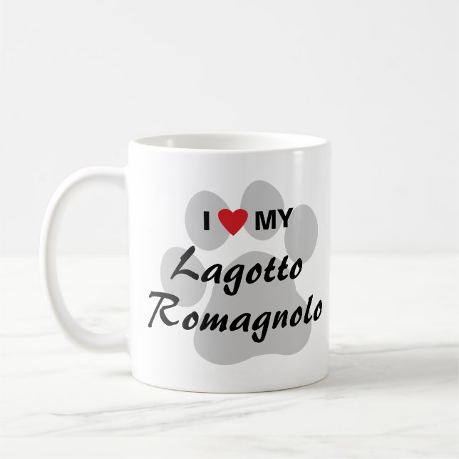 I Love (Heart) My Lagotto Romagnolo Coffee Mug (Left)