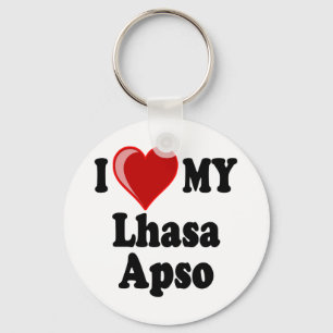 I Love (Heart) My Lhasa Apso Dog Key Ring