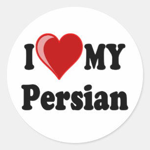 I Love (Heart) My Persian Cat Classic Round Sticker