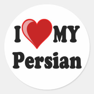 I Love (Heart) My Persian Cat Classic Round Sticker