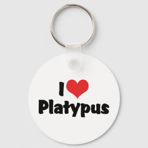 I Love Heart My Platypus Key Ring