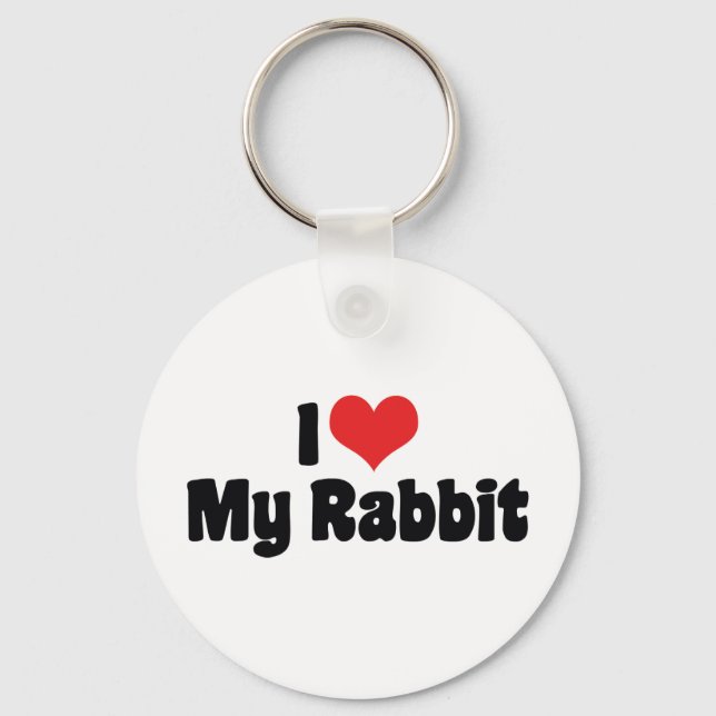 I Love Heart My Rabbit Key Ring (Front)