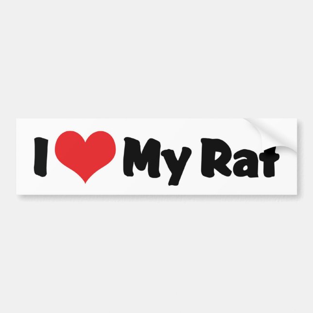 I Love Heart My Rat Bumper Sticker (Front)