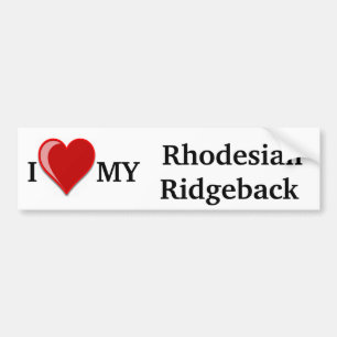 I Love (Heart) My Rhodesian Ridgeback Dog Bumper Sticker