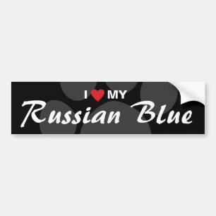 I Love (Heart) My Russian Blue Bumper Sticker