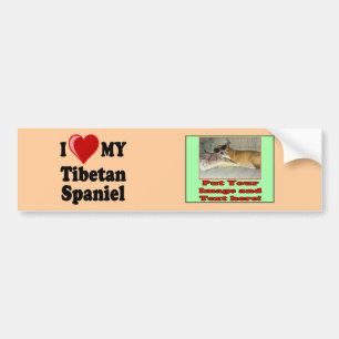 I Love (Heart) My Tibetan Spaniel Dog Bumper Sticker