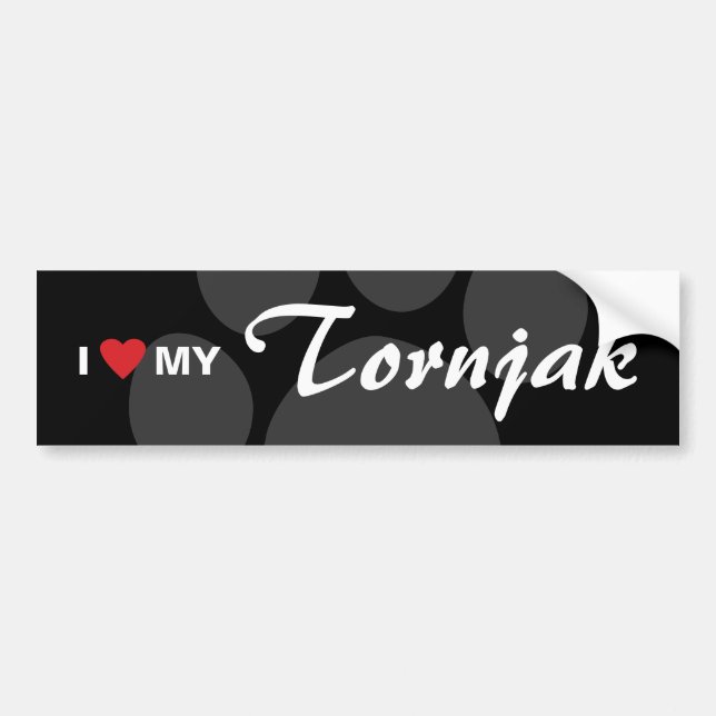 I Love (Heart) My Tornjak Bumper Sticker (Front)