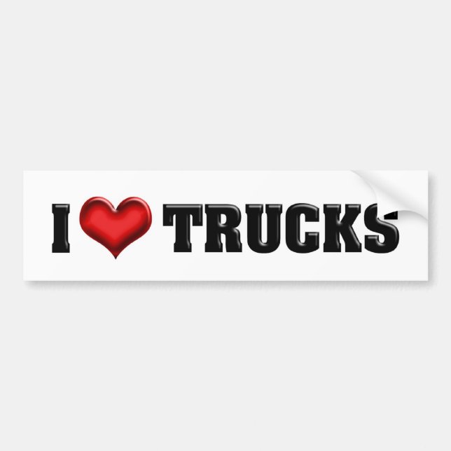 I Love Heart My Truck - Truck Lover Bumper Sticker (Front)