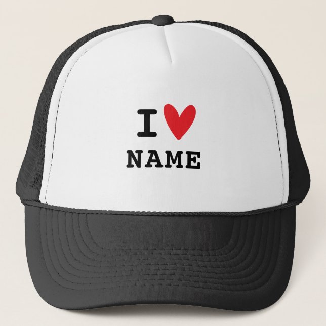 I love heart name trucker hat (Front)