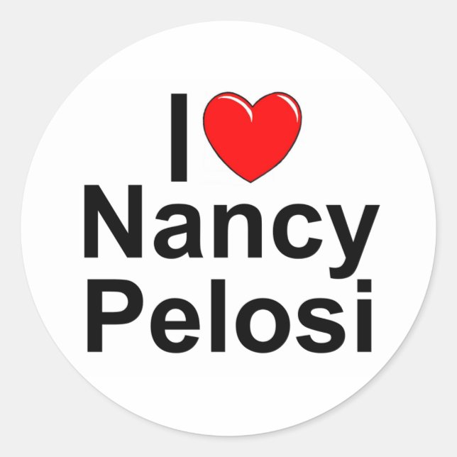 I Love (Heart) Nancy Pelosi Classic Round Sticker (Front)