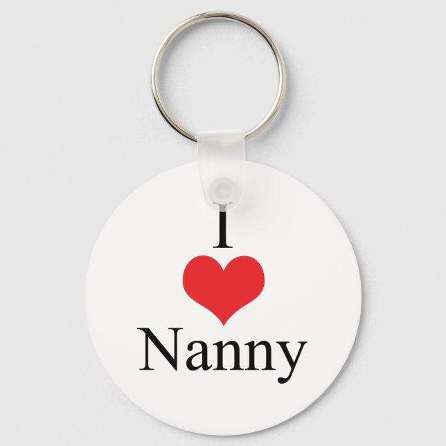 I Love (Heart) Nanny Key Ring (Front)