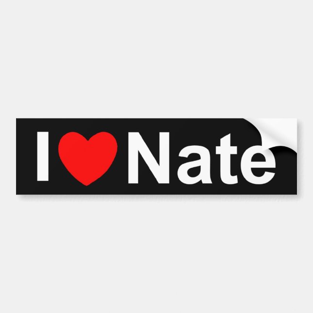 I Love (Heart) Nate Bumper Sticker (Front)