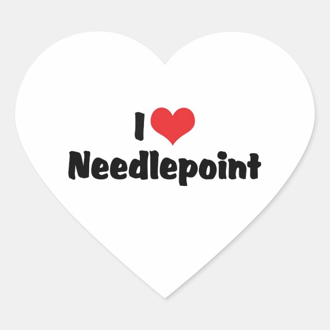 I Love Heart Needlepoint Sticker (Front)