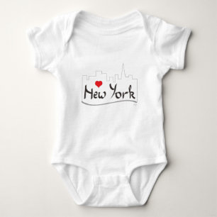 I love (heart) New York, New York Baby Bodysuit