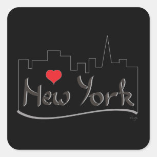 I love (heart) New York, New York Square Sticker
