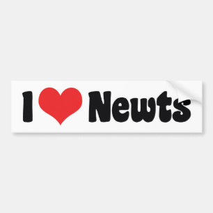 I Love Heart Newts Bumper Sticker