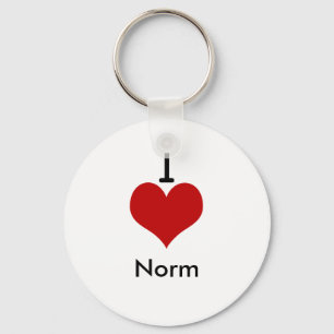 I Love (heart) Norm Key Ring