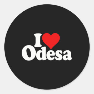 I Love Heart Odesa Odessa Ukraine Ukr  Classic Round Sticker