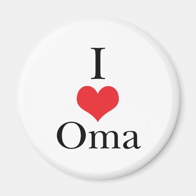 I Love (Heart) Oma Magnet (Front)
