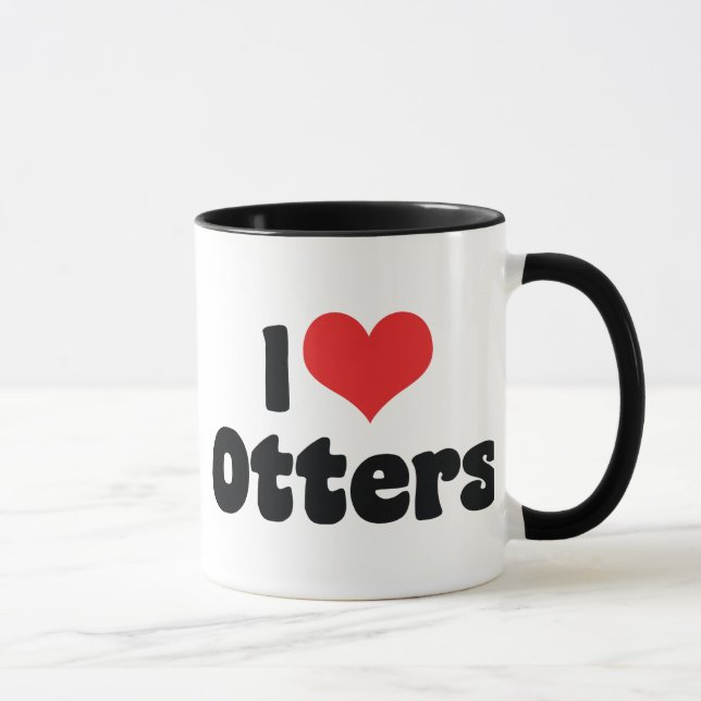 I Love Heart Otters Mug (Right)
