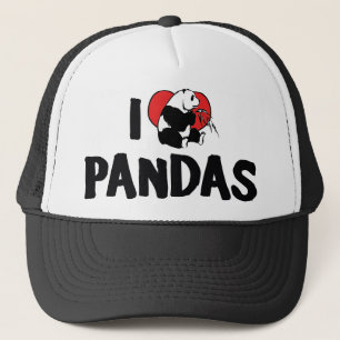 I Love Heart Pandas - Panda Lover Trucker Hat